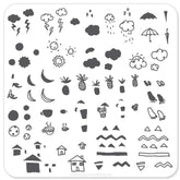 MINI Summer Drinks and Fruits Doodle (CjS-18) - CJS Small Stamping Plate